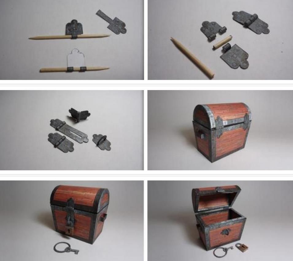 The Old Treasure Chest Paper Model In 1/6 Scale